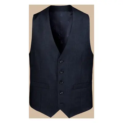 Men's Ultimate Performance End-On-End Suit Waistcoat - Navy, by Charles Tyrwhitt