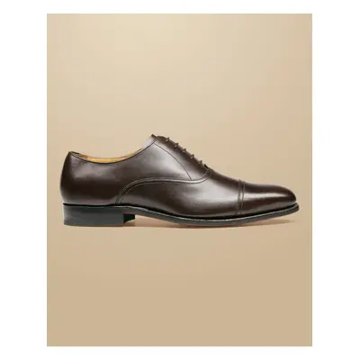 Men's Leather Oxford Shoes - Dark Chocolate Brown, by Charles Tyrwhitt