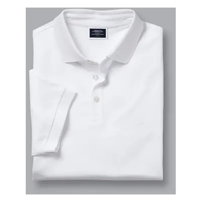 Men's Pique Cotton Polo - White, by Charles Tyrwhitt