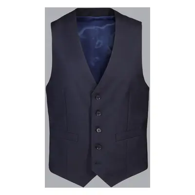 Men's Natural Stretch Twill Waistcoat - Navy, by Charles Tyrwhitt