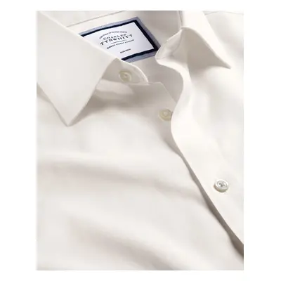 Men's Non-Iron Twill Cotton Formal Shirt - Ivory Single Cuff, by Charles Tyrwhitt