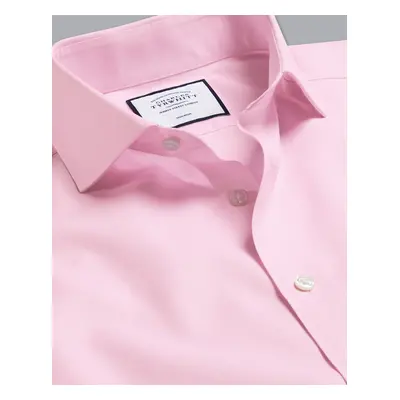 Men's Cutaway Collar Non-Iron Twill Cotton Formal Shirt - Pink Single Cuff, by Charles Tyrwhitt