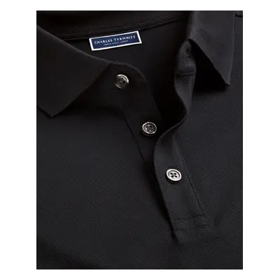 Men's Pique Cotton Polo - Black, by Charles Tyrwhitt