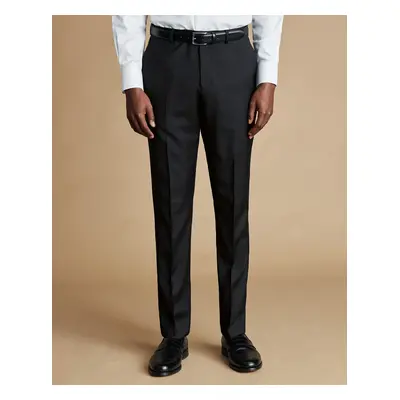 Men's Natural Stretch Twill Suit Trousers - Black, by Charles Tyrwhitt