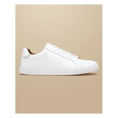 Men's Leather Trainers - White, by Charles Tyrwhitt