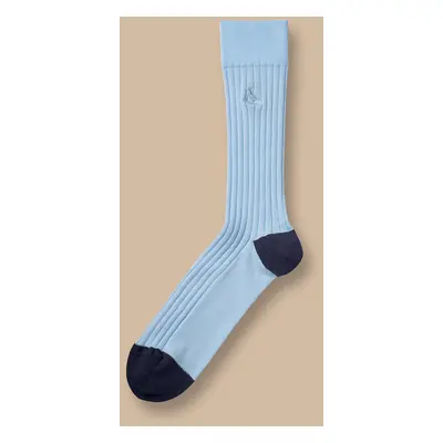 Men's Cotton Rib Socks - Light Blue, by Charles Tyrwhitt