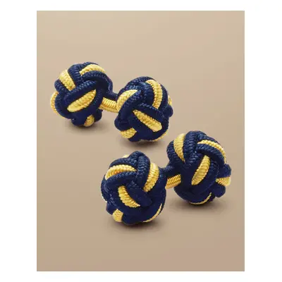 Men's Knot Cufflinks - Indigo Blue & Sunflower by Charles Tyrwhitt