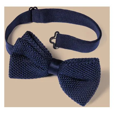 Men's Silk Knitted Bow Tie - Navy, by Charles Tyrwhitt