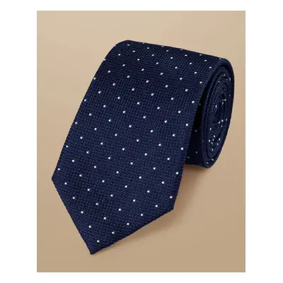 Men's Spot Silk Tie - Petrol & Light Blue, by Charles Tyrwhitt