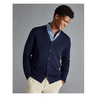 Men's Merino Cardigan - Navy, by Charles Tyrwhitt