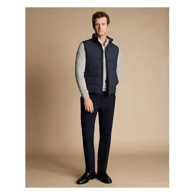 Men's Quilted Gilet - Navy Polyester Jacket, by Charles Tyrwhitt