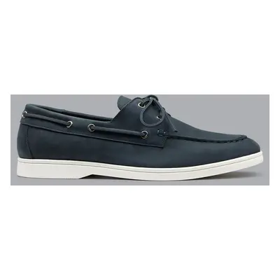 Men's Nubuck Boat Shoes - Steel Blue, by Charles Tyrwhitt