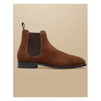 Men's Suede Chelsea Boots - Walnut Brown, by Charles Tyrwhitt