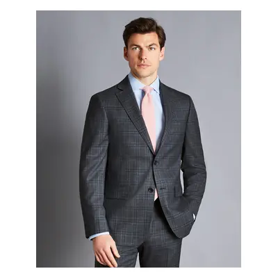 Men's Ultimate Performance Prince Of Wales Check Suit Jacket - Steel Blue, by Charles Tyrwhitt