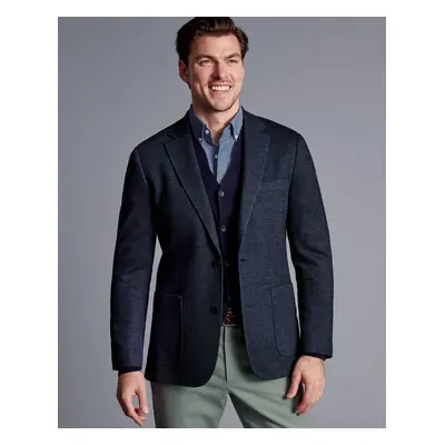 Men's Italian Jersey Cotton Jacket - Denim Blue, by Charles Tyrwhitt