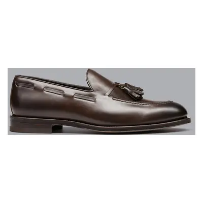 Men's Leather Tassel Loafers - Dark Chocolate Brown, by Charles Tyrwhitt