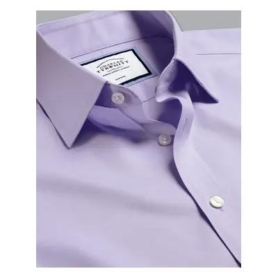 Men's Non-Iron Twill Cotton Formal Shirt - Lilac Purple Single Cuff, by Charles Tyrwhitt