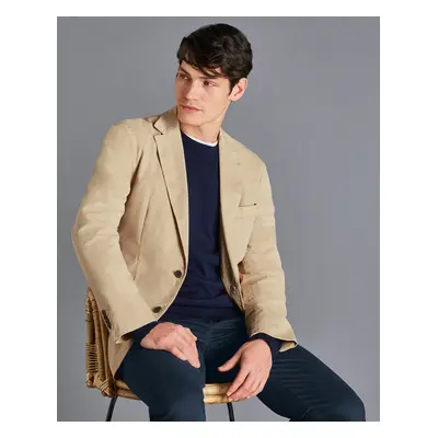 Men's Cotton Stretch Jacket - LimeStone Beige, by Charles Tyrwhitt