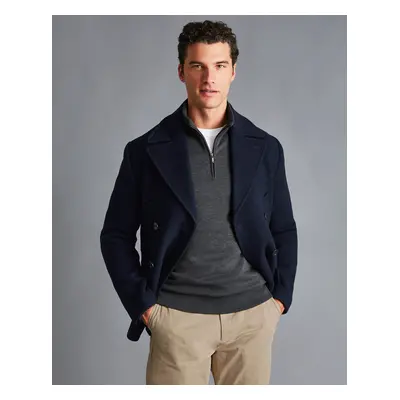 Men's Wool Peacoat - Navy, by Charles Tyrwhitt