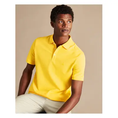 Men's Pique Cotton Polo - Lemon, by Charles Tyrwhitt