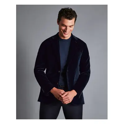 Men's Italian Velvet Cotton Jacket - Navy, by Charles Tyrwhitt