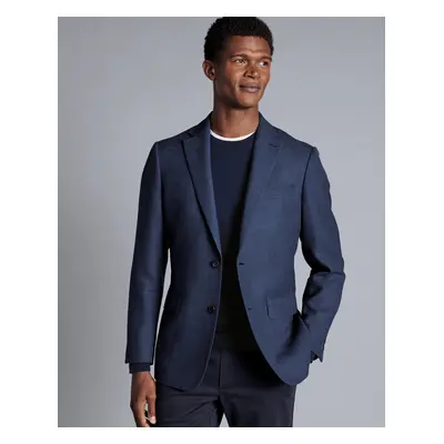 Men's Texture Wool Jacket - Denim Blue, by Charles Tyrwhitt