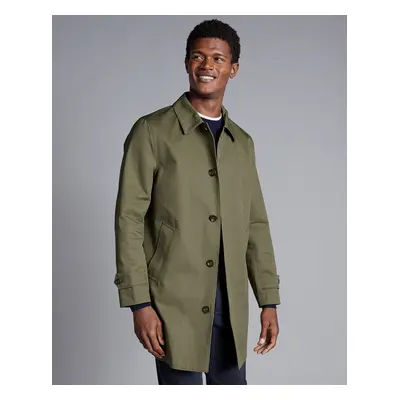 Men's Showerproof Cotton Raincoat - Olive Green, by Charles Tyrwhitt