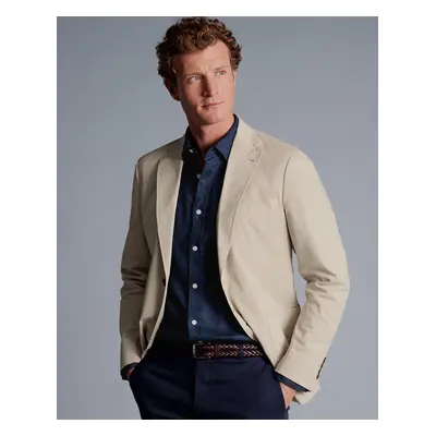 Men's Cotton Stretch Garment Dyed Jacket - LimeStone Beige, by Charles Tyrwhitt