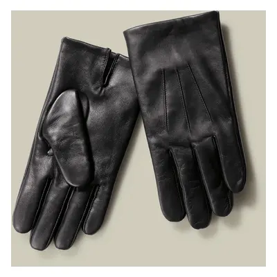 Men's Leather Touch Screen Gloves - Black, by Charles Tyrwhitt