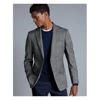 Men's Texture Wool Jacket - Grey, by Charles Tyrwhitt