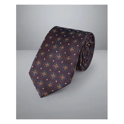 Men's Medallion Silk Tie - Cherry Pink, by Charles Tyrwhitt