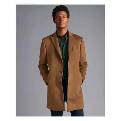 Men's Wool Overcoat - Camel Brown, by Charles Tyrwhitt