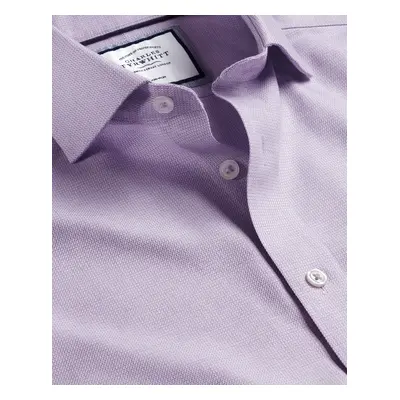 Men's Cutaway Collar Non-Iron Richmond Weave Cotton Formal Shirt - Mauve Purple Single Cuff, by 