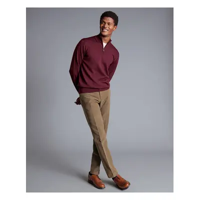 Men's Italian Moleskin Trousers - Mocha Brown, by Charles Tyrwhitt