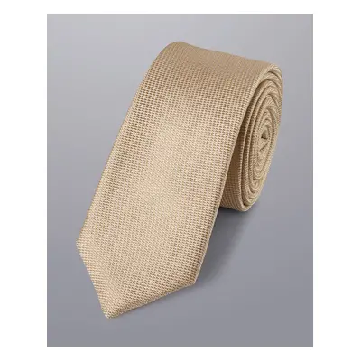 Men's Slim Silk Tie - Stone Beige, by Charles Tyrwhitt