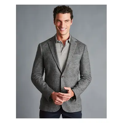 Men's Texture Wool Mix Jacket - Grey Melange, by Charles Tyrwhitt