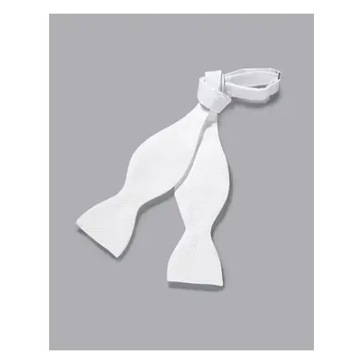 Men's Cotton Marcella Self-Tie Bow Tie - White, by Charles Tyrwhitt