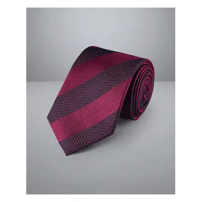 Men's Block Stripe Silk Tie - Cherry Pink, by Charles Tyrwhitt