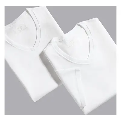 Men's Pack V-Neck Cotton T-Shirts - White, by Charles Tyrwhitt