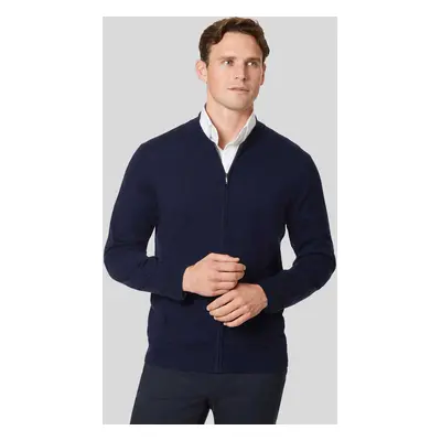 Men's Merino Zip Through Bomber Jacket - Navy, by Charles Tyrwhitt