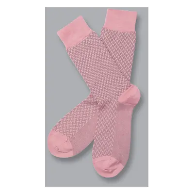 Men's Mini Herringbone Socks - Pink, by Charles Tyrwhitt