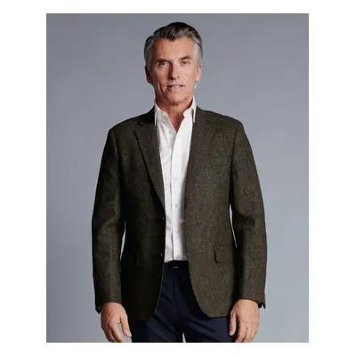 Men's Textured Wool Jacket - Forest Green, by Charles Tyrwhitt