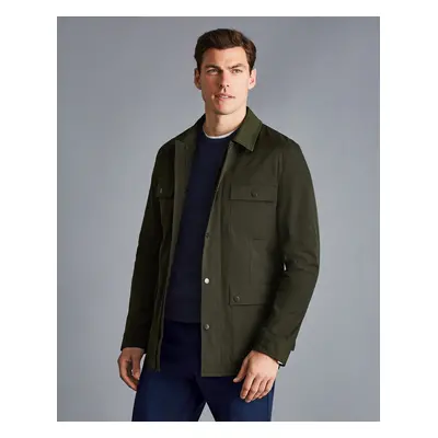 Men's Showerproof Field Cotton Jacket - Olive Green, by Charles Tyrwhitt