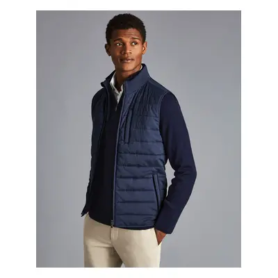 Men's Quilted Gilet - Royal Blue Polyester Jacket, by Charles Tyrwhitt