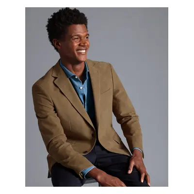 Men's Italian Moleskin Cotton Mix Jacket - Tan Brown, by Charles Tyrwhitt