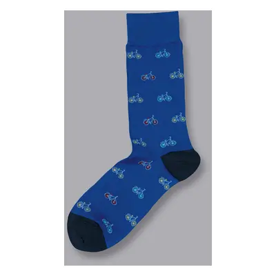 Men's Bike Motif Socks - Cobalt Blue, by Charles Tyrwhitt