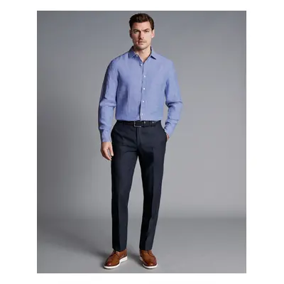 Men's Linen Trousers - Dark Navy, by Charles Tyrwhitt