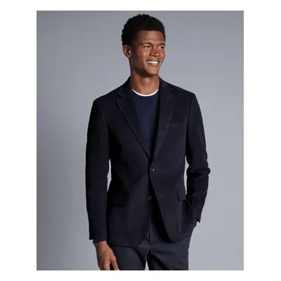 Men's Italian Moleskin Cotton Jacket - Dark Navy, by Charles Tyrwhitt