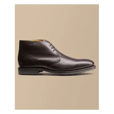 Men's Leather Chukka Boots - Dark Chocolate Brown, by Charles Tyrwhitt