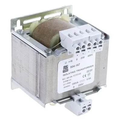 RS PRO 100VA 1 Output Chassis Mounting Transformer, 230V ac, IEC 61558-2-4